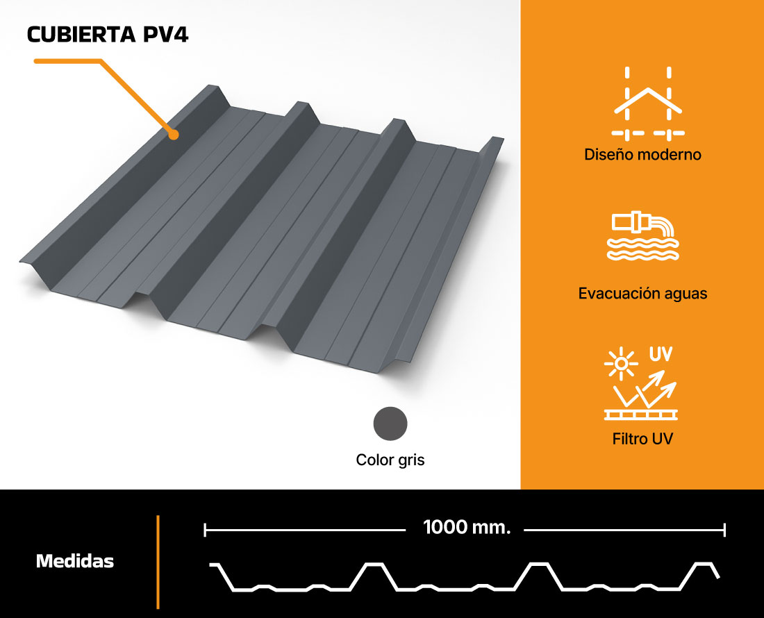 cubierta PV4 gris