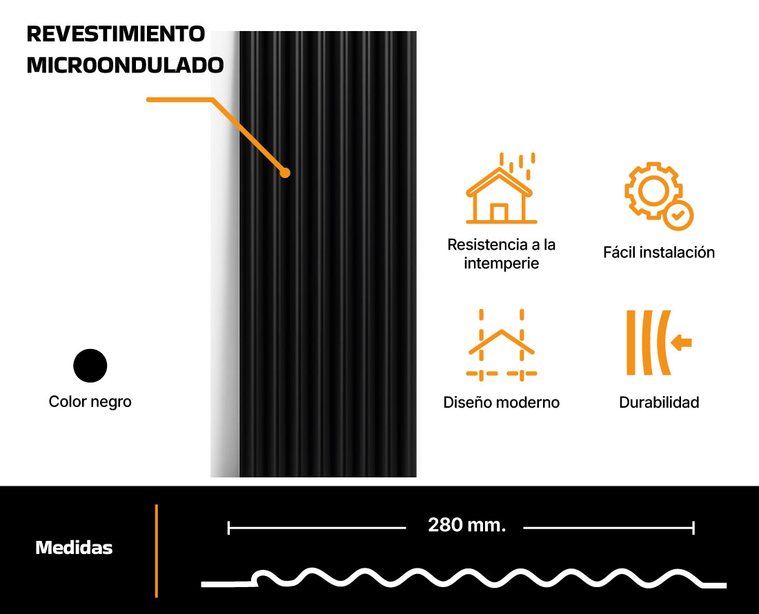 revestimiento microndulado negro ficha10.07